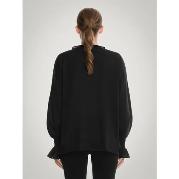 NWT Wolford Cashmere Loose Top Long Sleeves XS Black